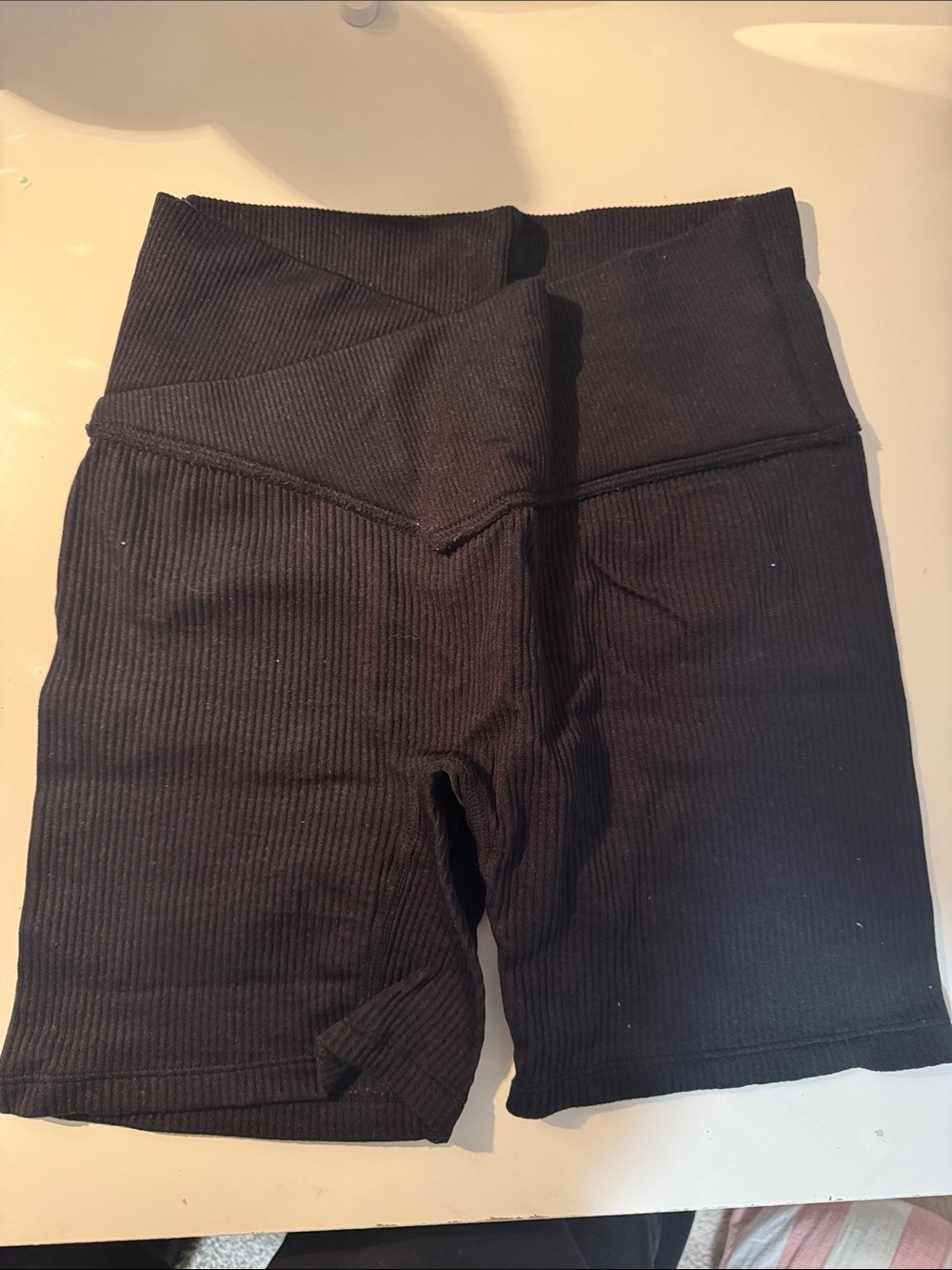 Colsie Black Ribbed Biker Shorts